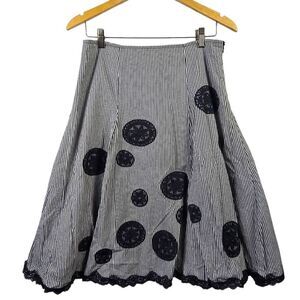 Tweeds Black and White A-Line Skirt Size 6